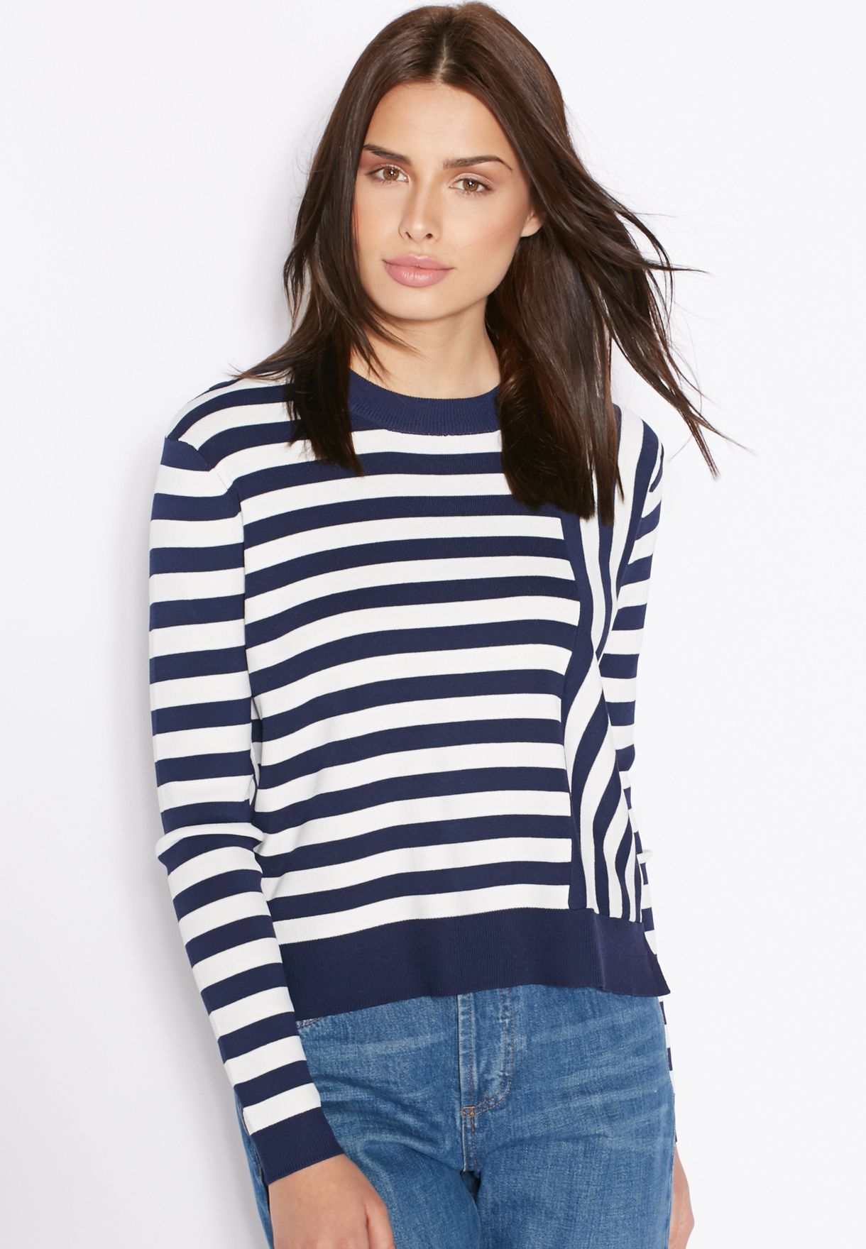 Buy Topshop Multicolor Striped Crew Neck Sweater For Women In Mena Worldwide