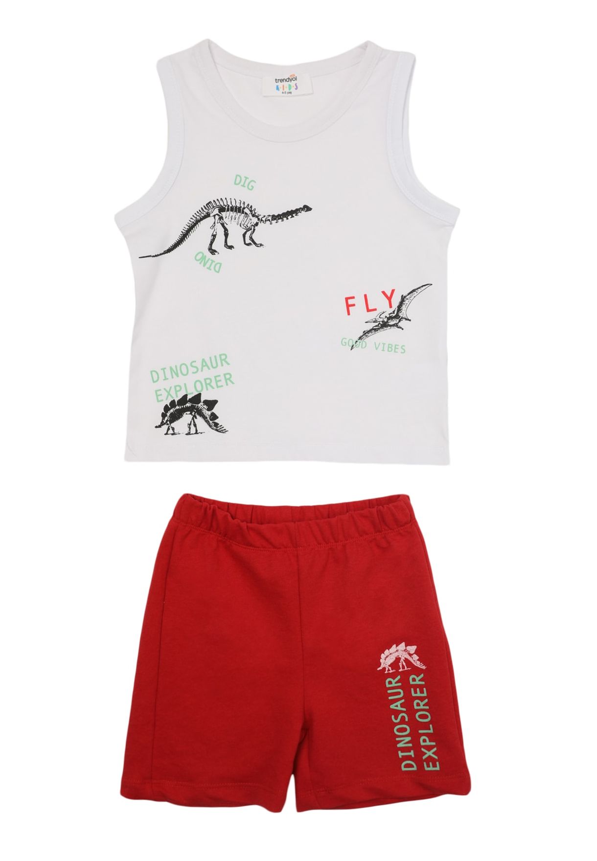 Kids Dino Print Vest & Shorts Set