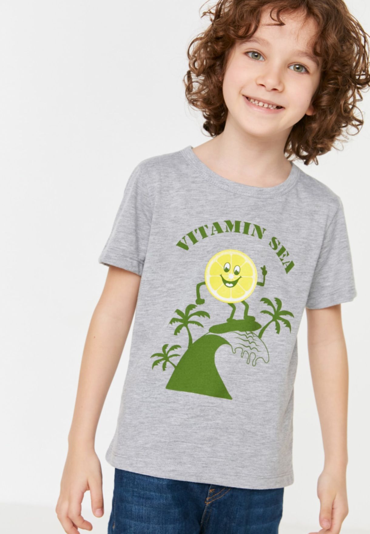 Kids Surfing Lime T-Shirt