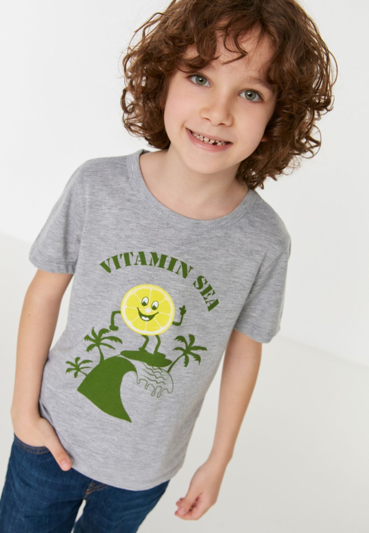Kids Surfing Lime T-Shirt