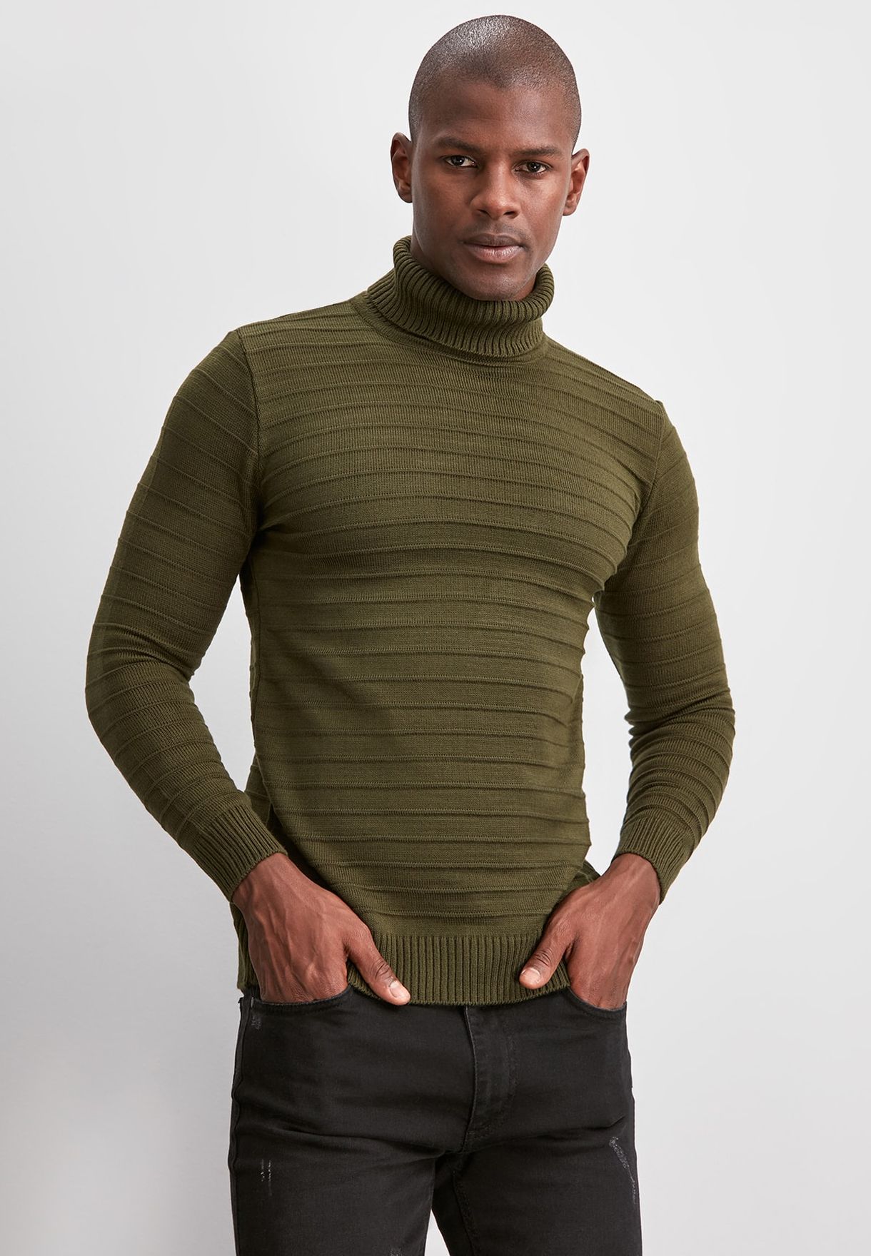 olive green turtleneck mens