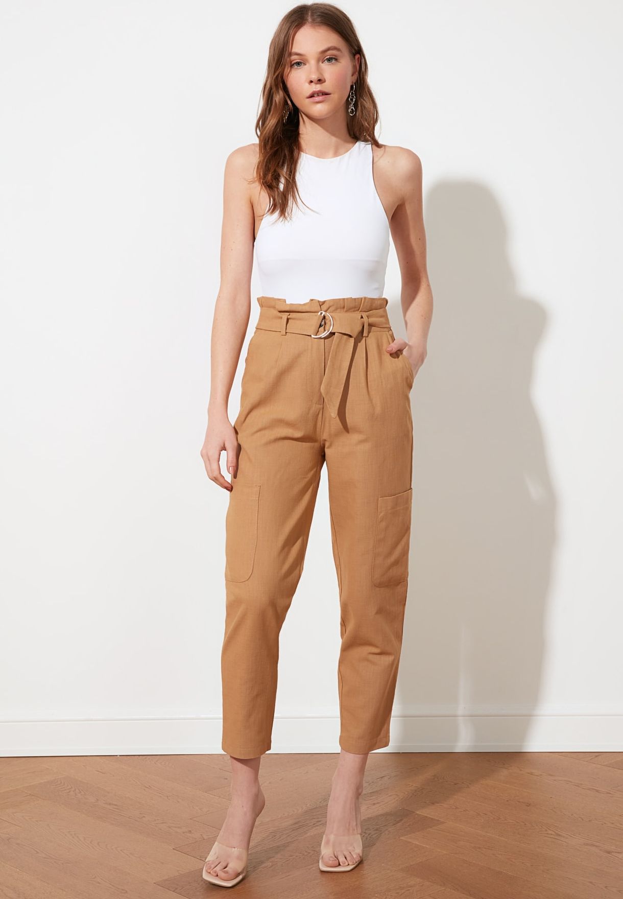 Buy Trendyol brown Classic Carrot Trousers for Women in Manama, other ...