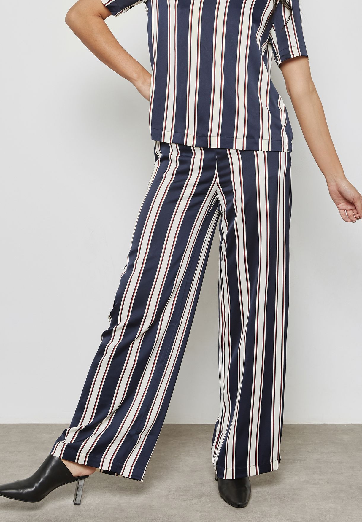 Buy Moda stripes Striped High Waist Pants for in Muscat, other cities | 10191750