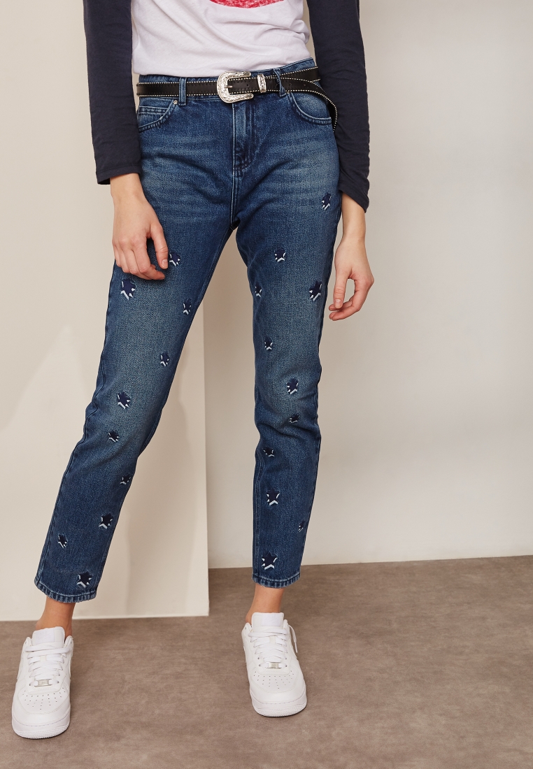 compact Albany Tegenslag Buy Zoe Karssen blue Star Print Boyfriend Jeans for Women in MENA, Worldwide