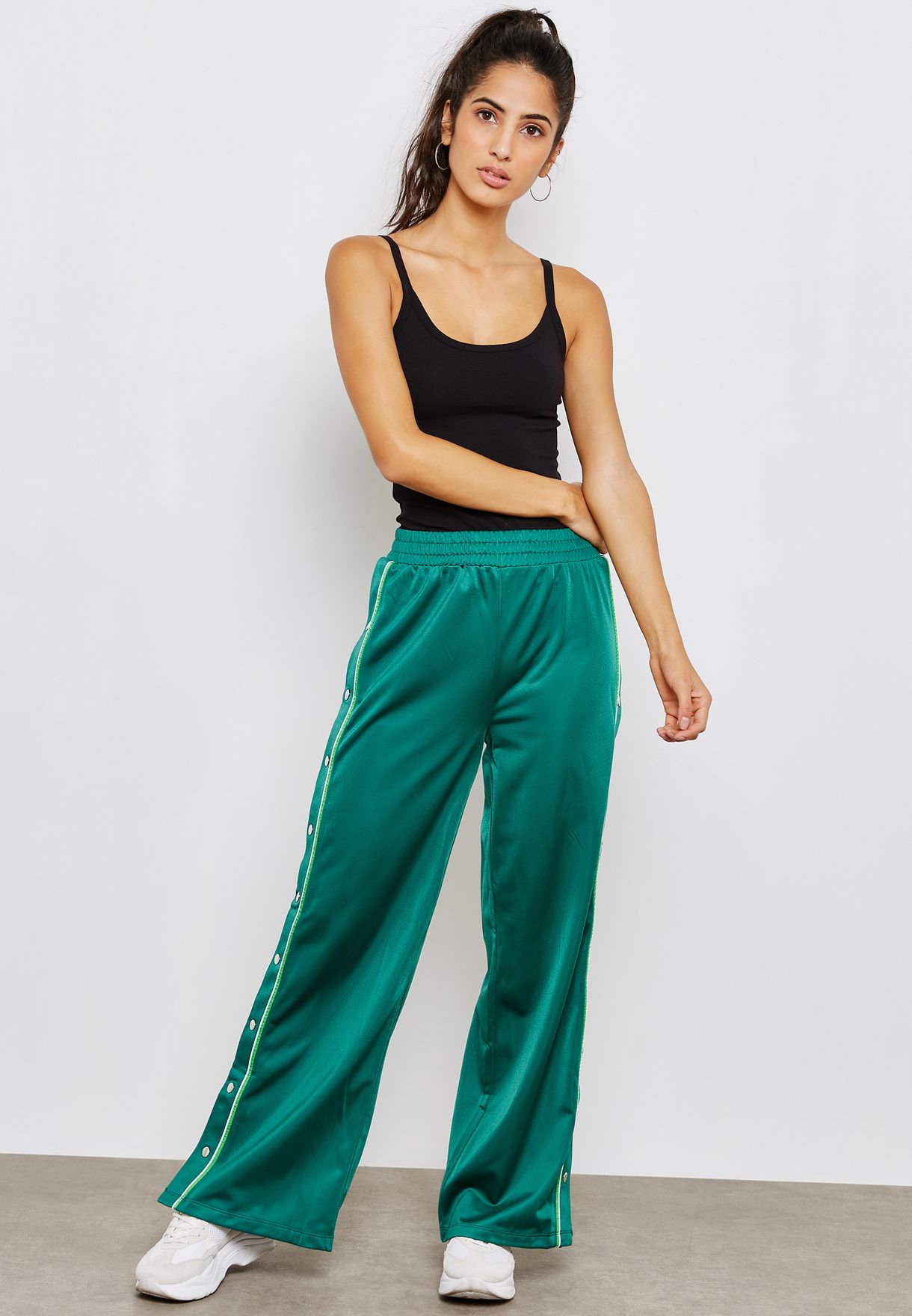 track pants with buttons on side