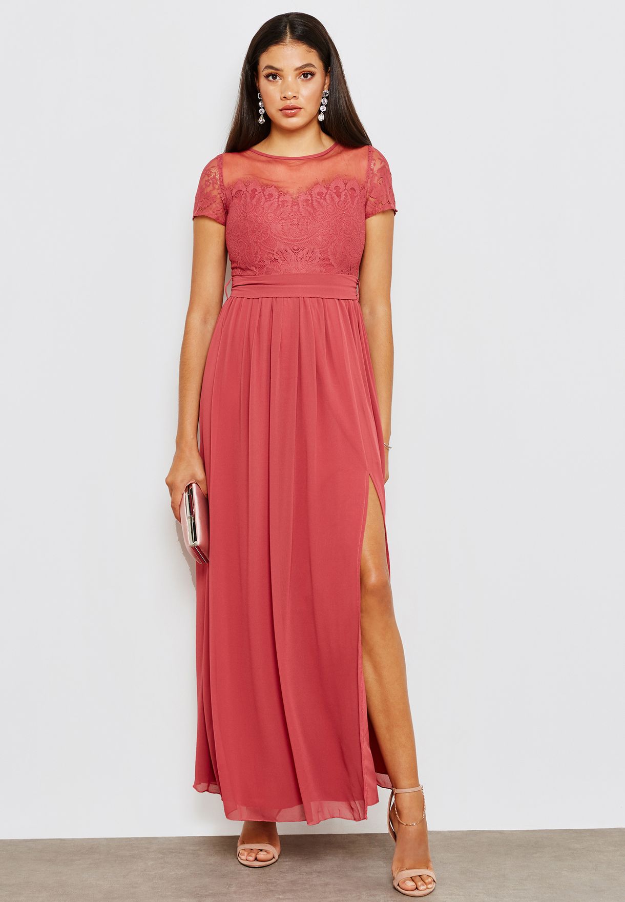 little mistress pink lace dress
