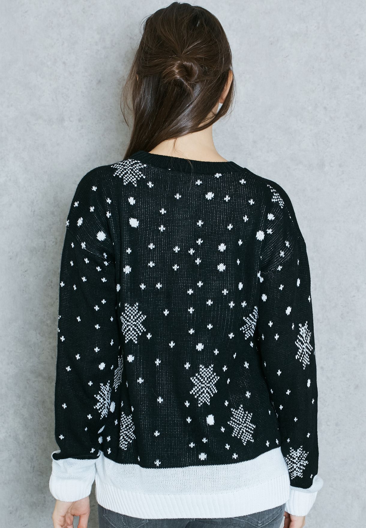 reindeer print sweater