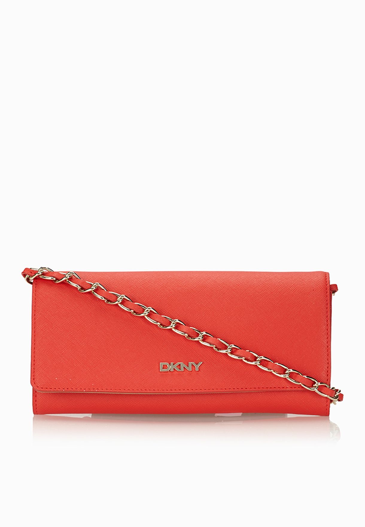 dkny red clutch bag