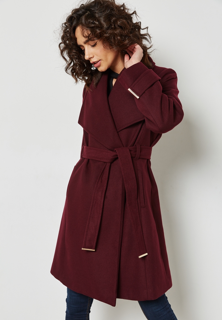 burgundy coat dorothy perkins