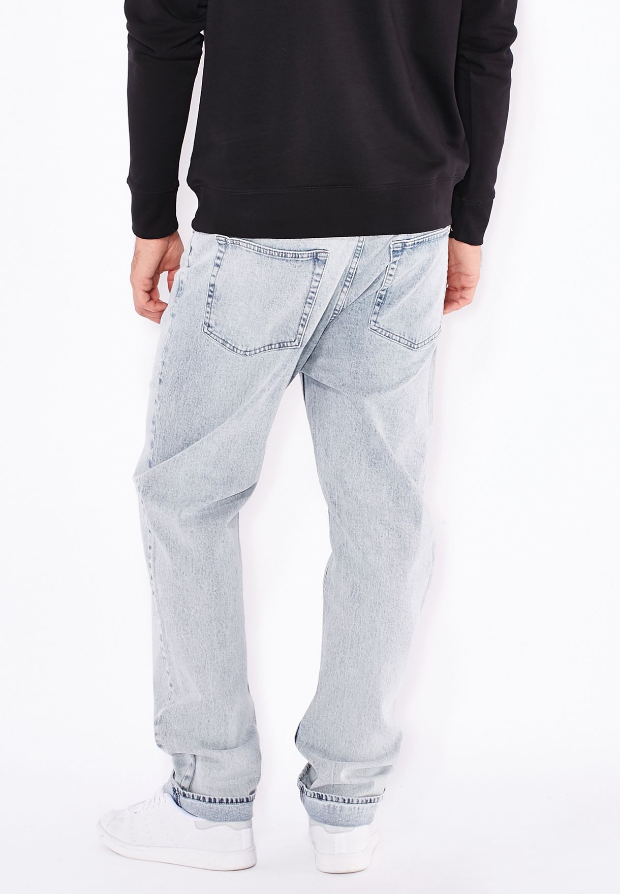 relaxed fit light wash jeans