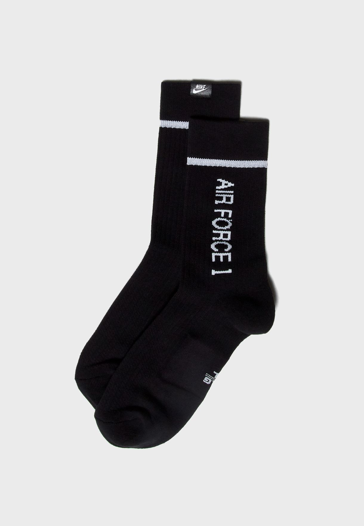 Buy Nike black 2 Pack AF1 Crew Socks 