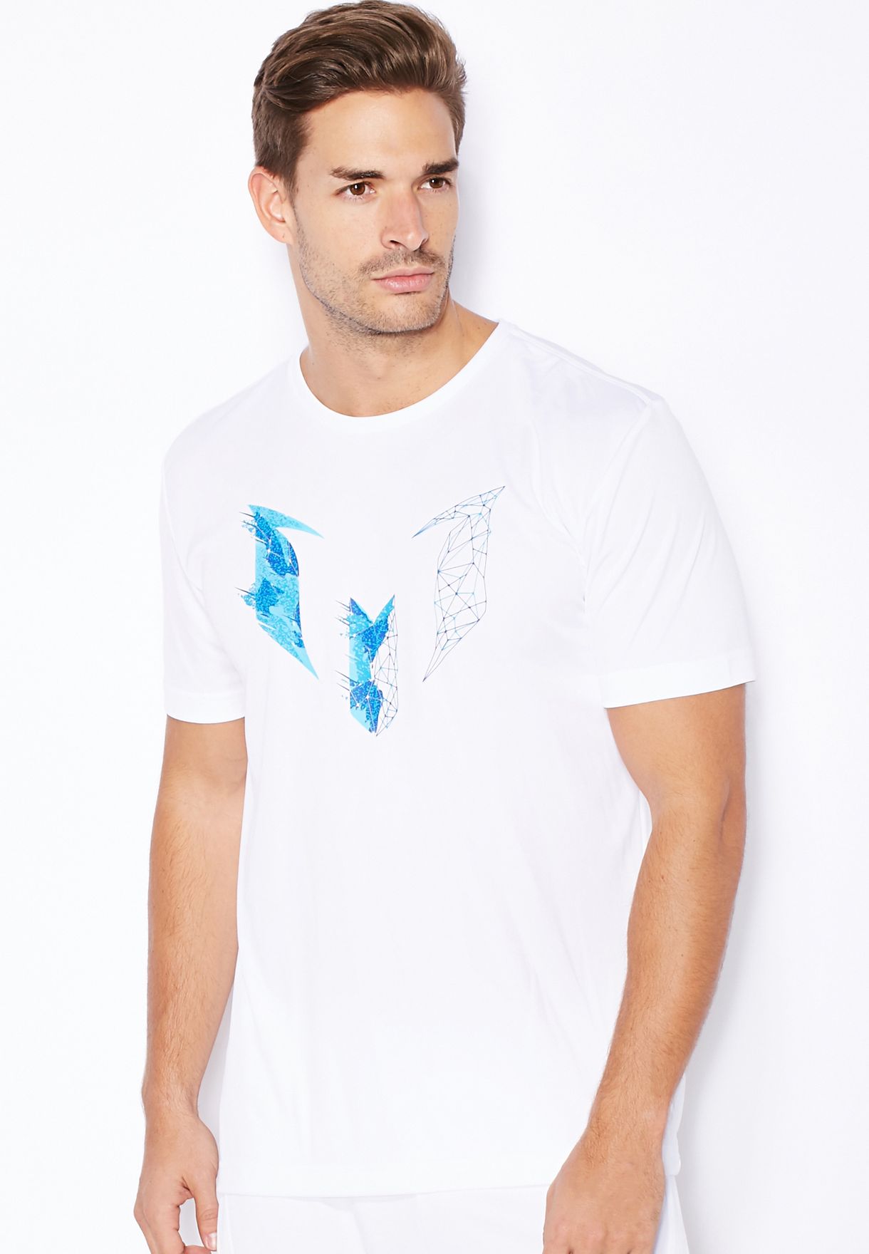 Buy Adidas White Messi Logo T Shirt For Men In Mena Worldwide 0946