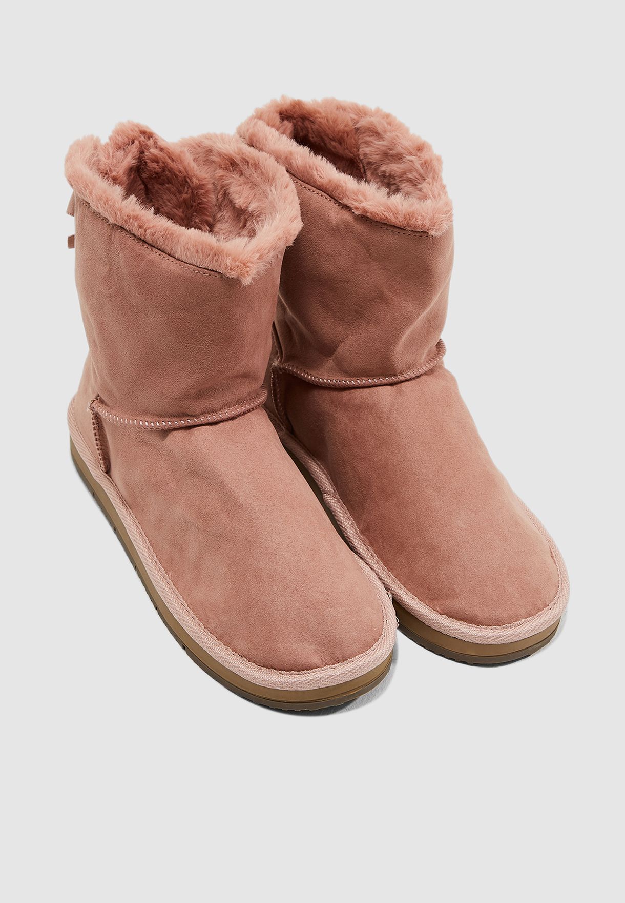 Buy Dorothy Perkins pink Molly Fur Boot 