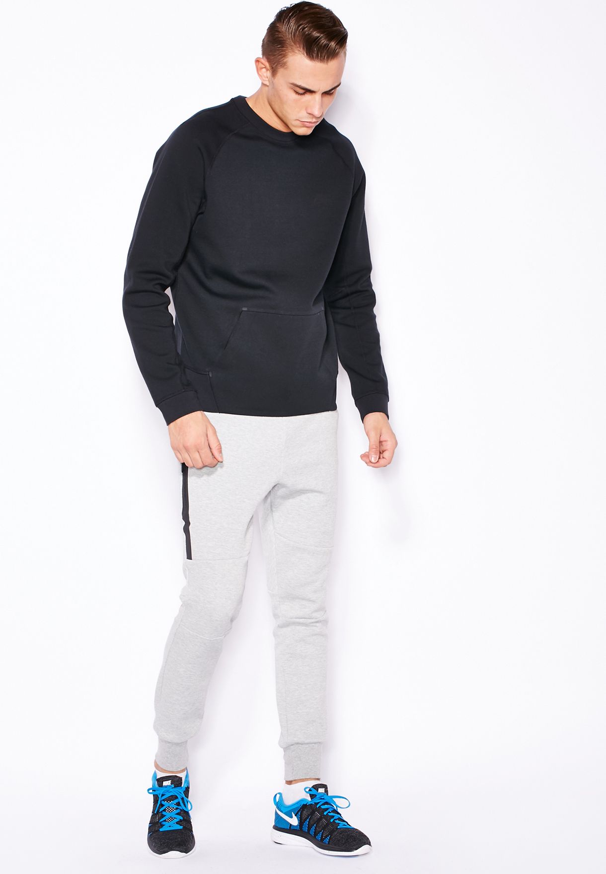 nike gray slim fit tech sweatpants