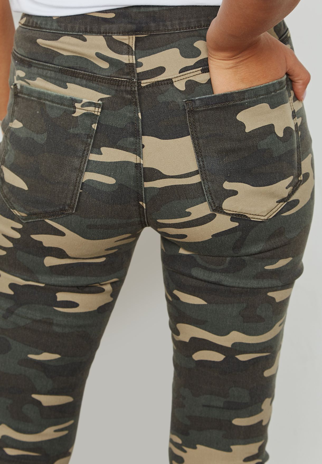 camo print skinny jeans