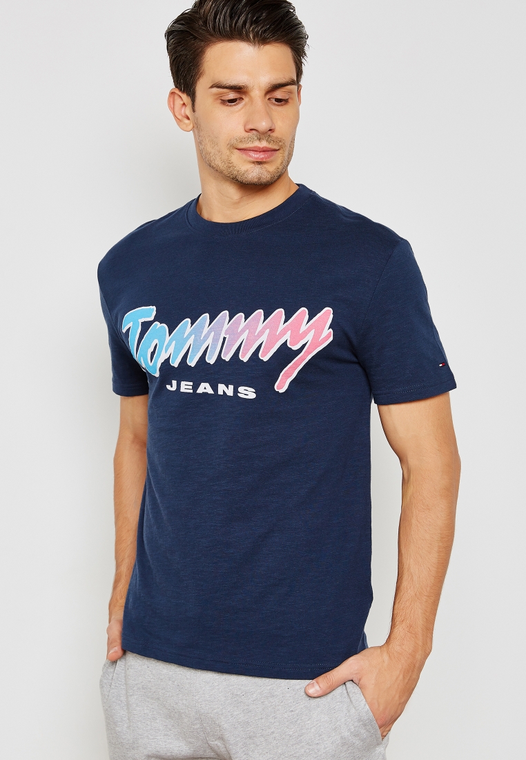 tommy jeans neon script