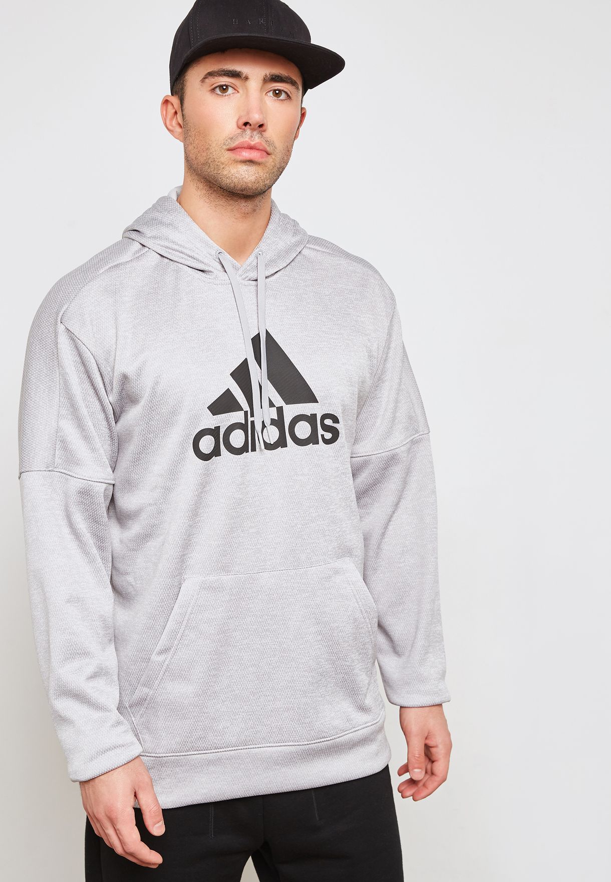 adidas men's team issue fleece logo pullover hoodie