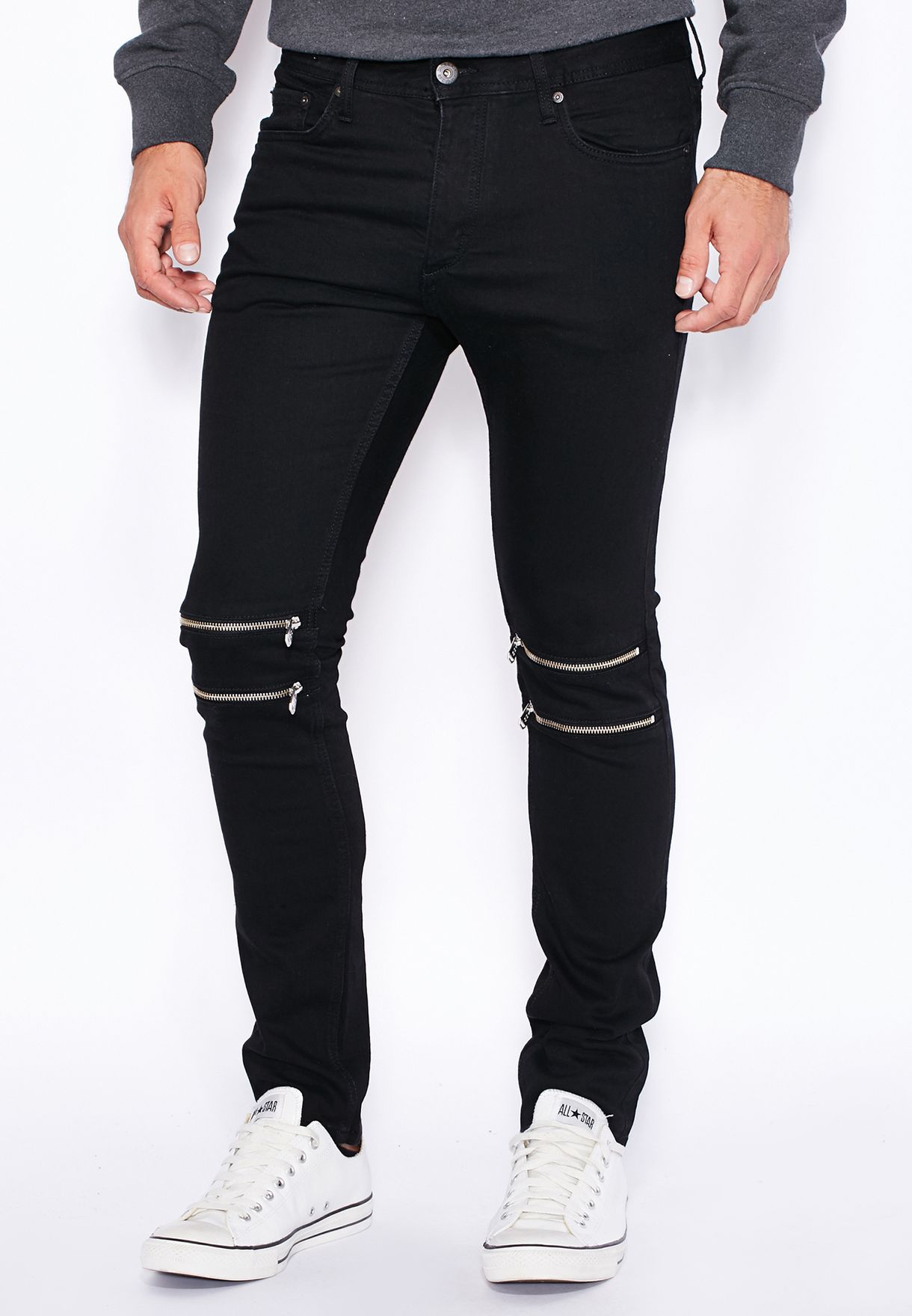 Jack black Ben Fit Dark Wash Jeans With Knee Zip for Men MENA, Worldwide