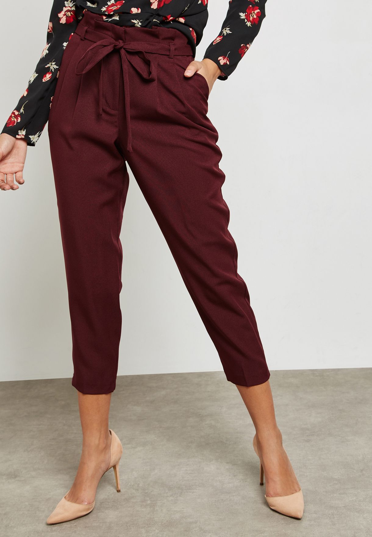 belted pants outfit