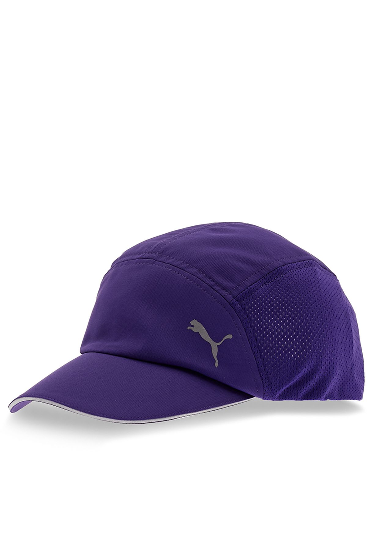 purple running cap