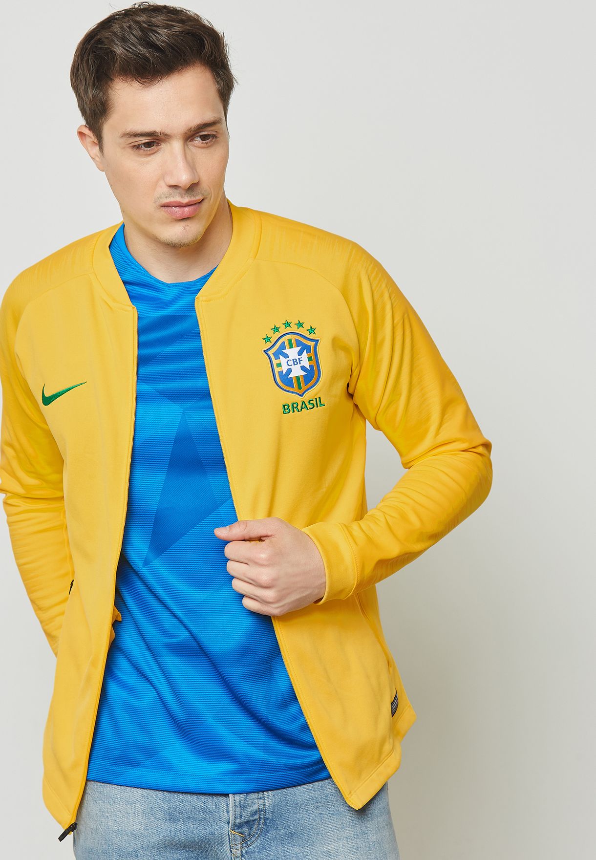 Nike yellow Brazil Anthem Track Jacket 