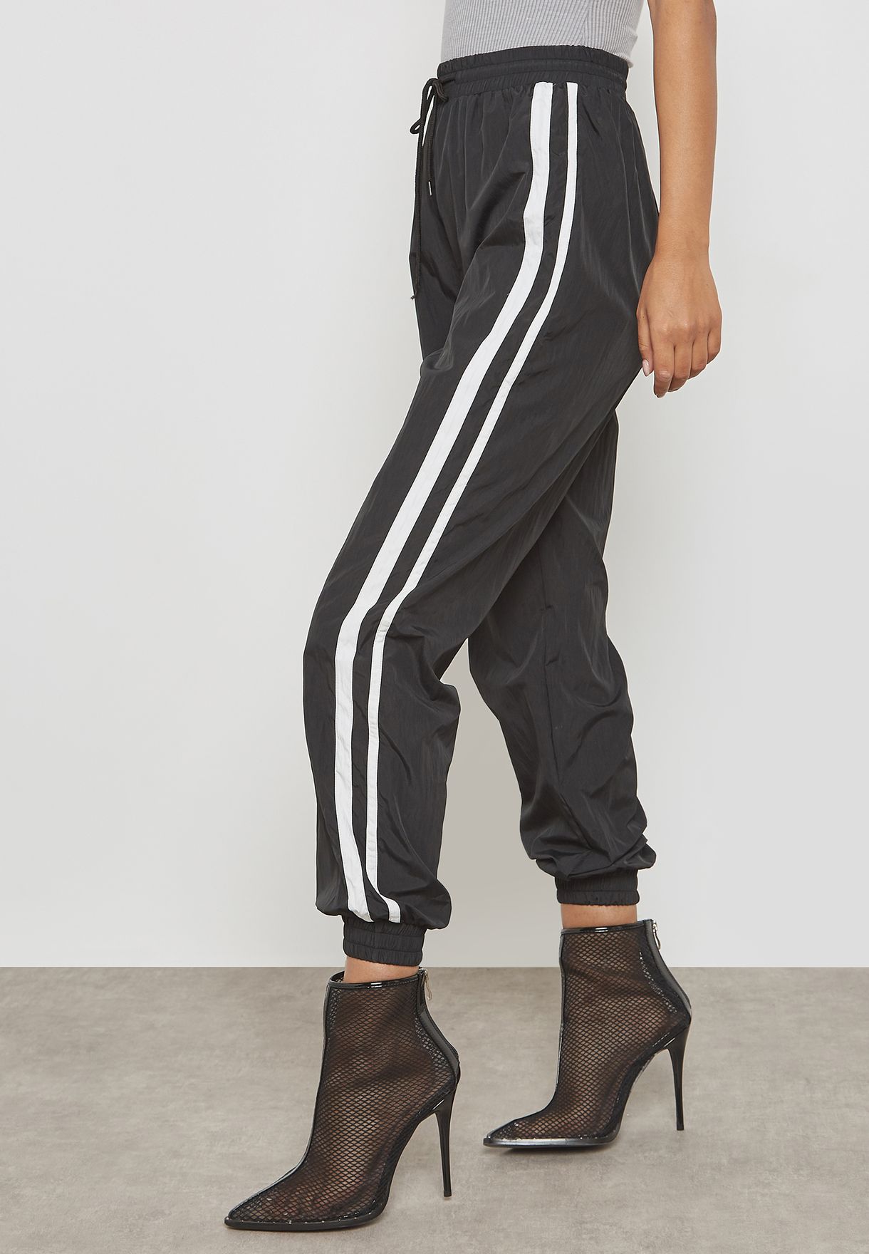 women's side stripe track pants