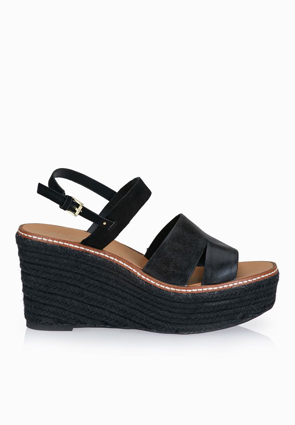 aldo black wedge sandals