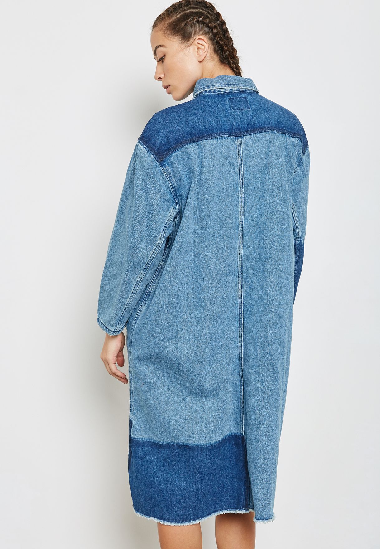 hi low denim shirt dress