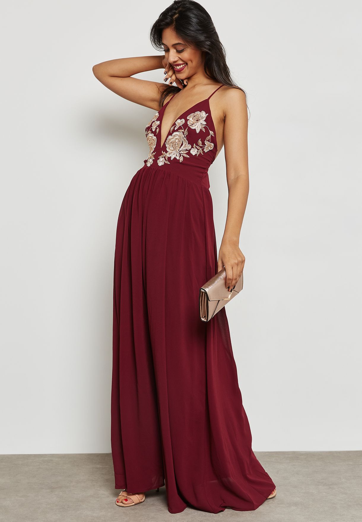 soieblu embroidered maxi dress