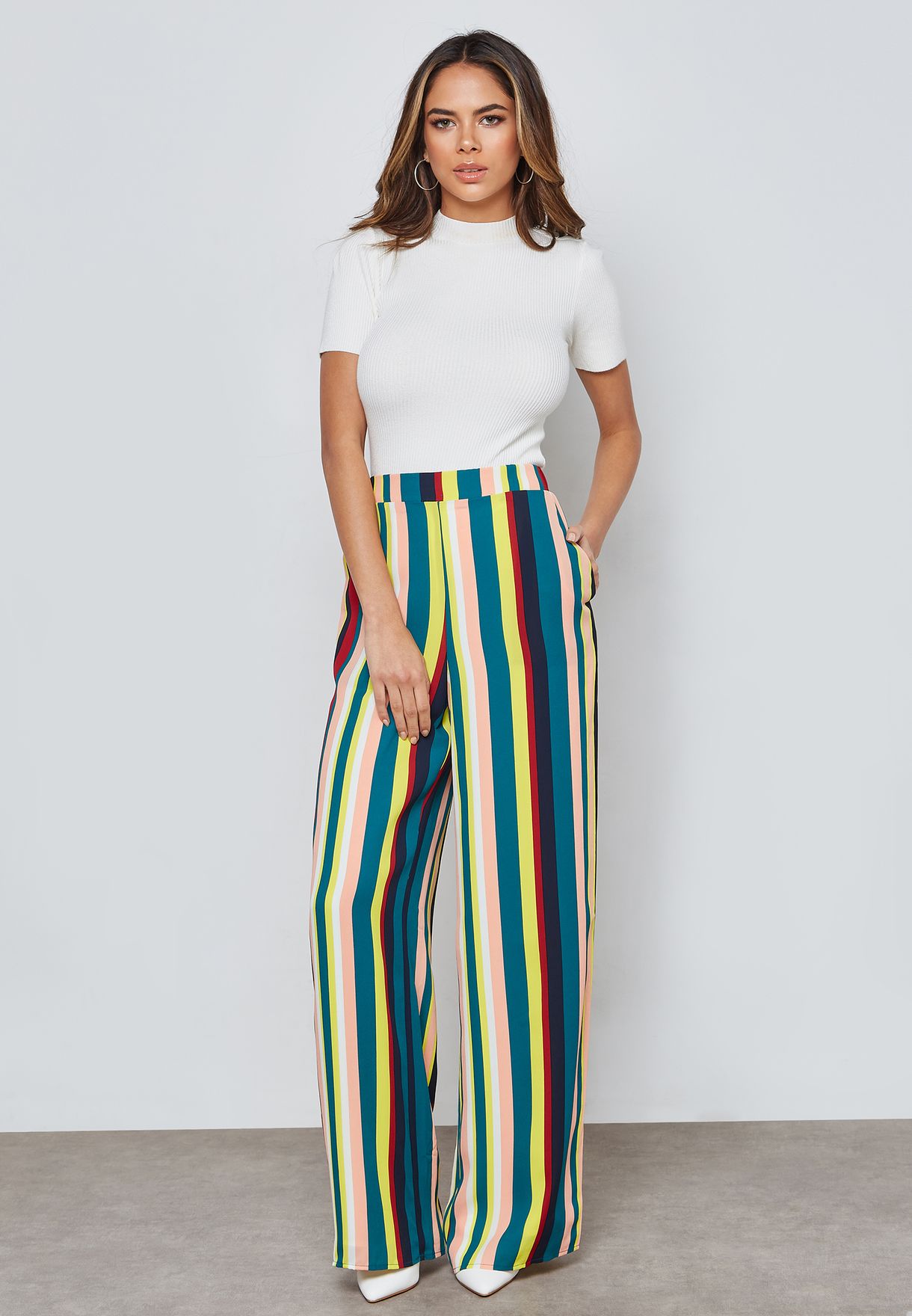 multicolor striped pants