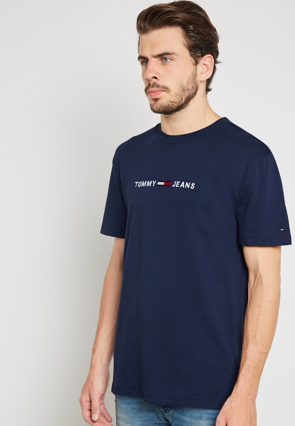 tommy jeans small text tee