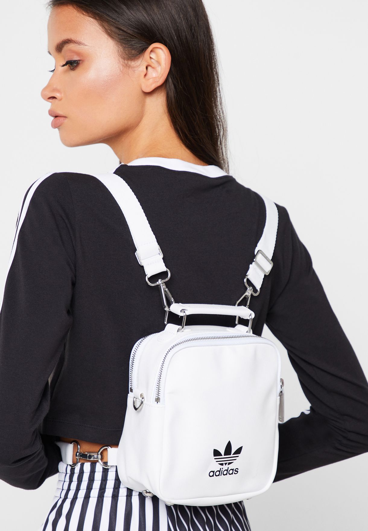 adidas Originals white Trefoil Backpack 