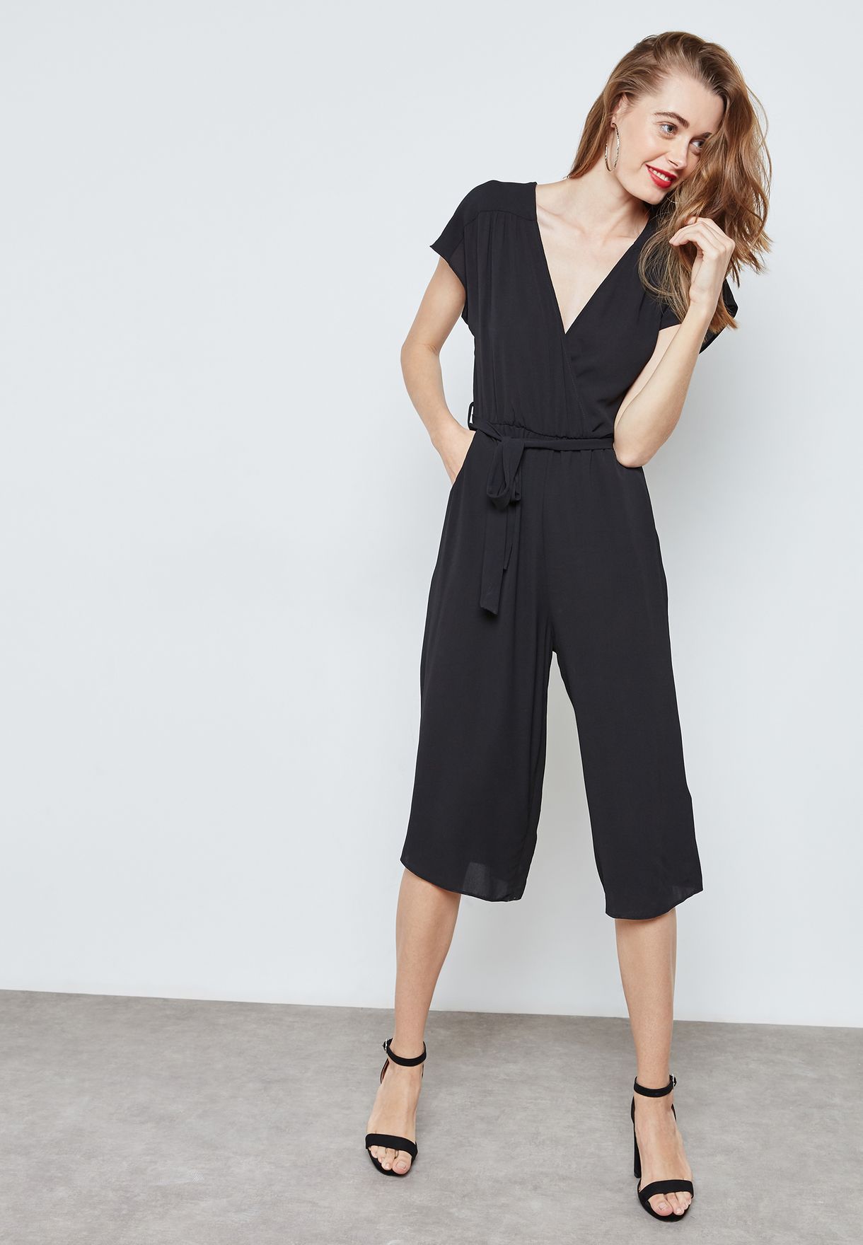 black culotte jumpsuit new look