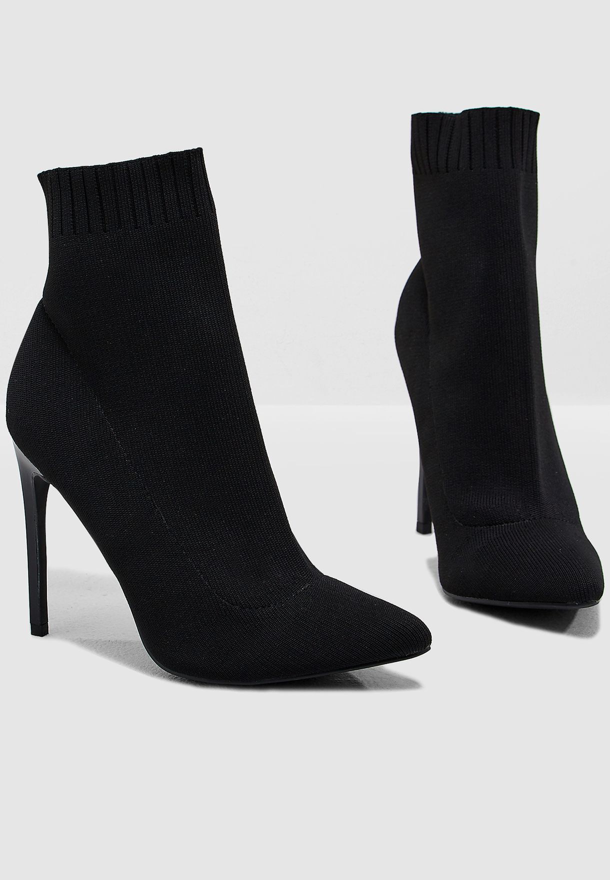 Buy Missguided black Knitted Sock Boot 