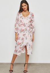 mango pink floral dress