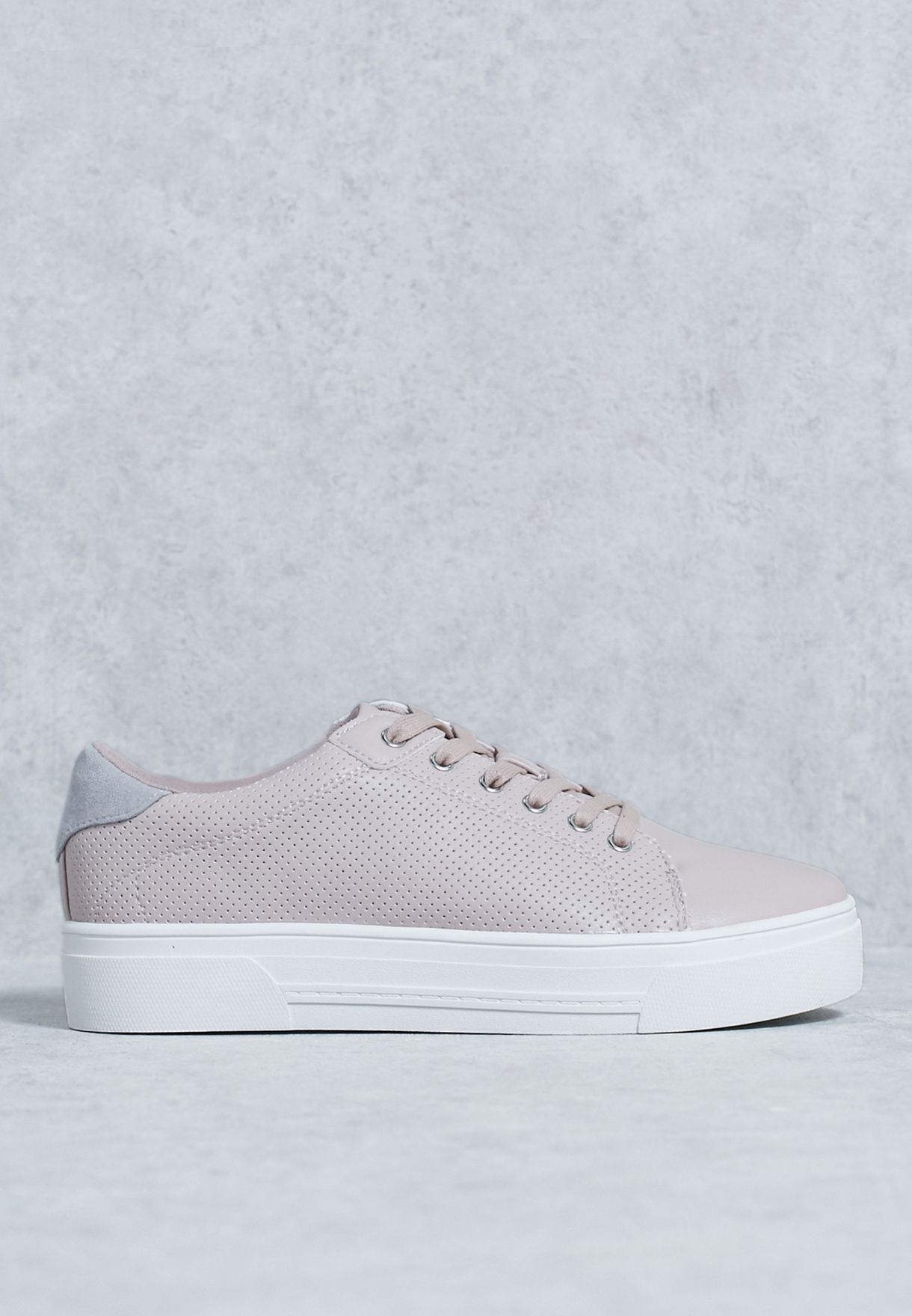 Spring pink Platform Lace-Up Sneakers 