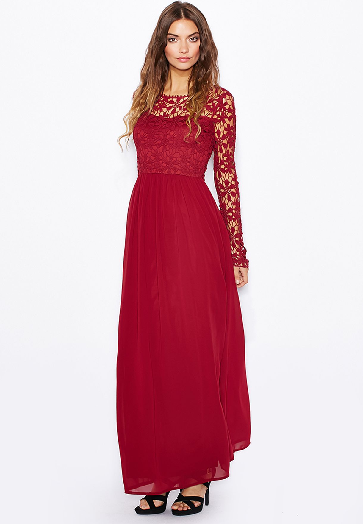 club l crochet detail maxi dress