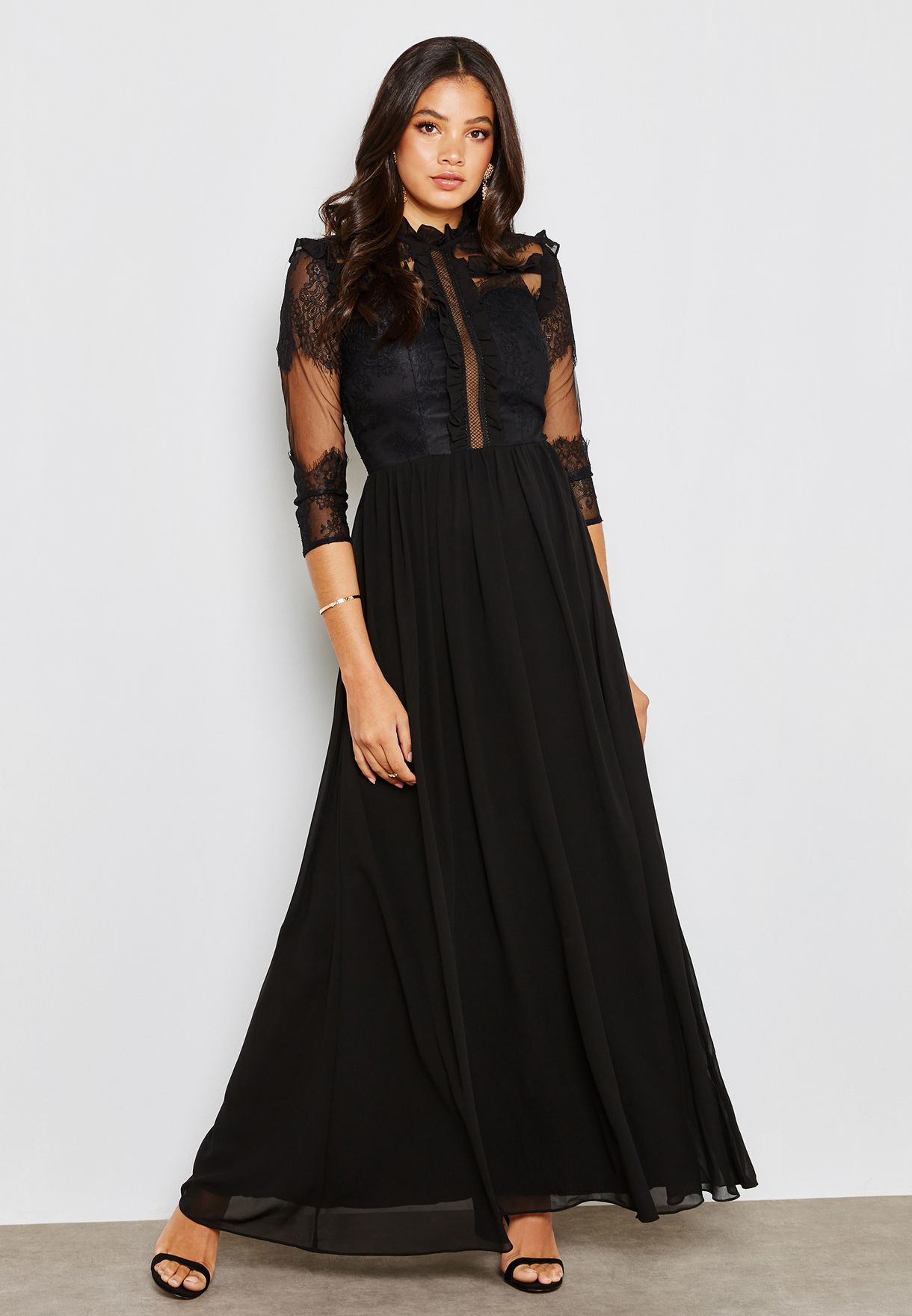 Buy Chi Chi London black Mesh Detail Dress for Women in Manama, Riffa