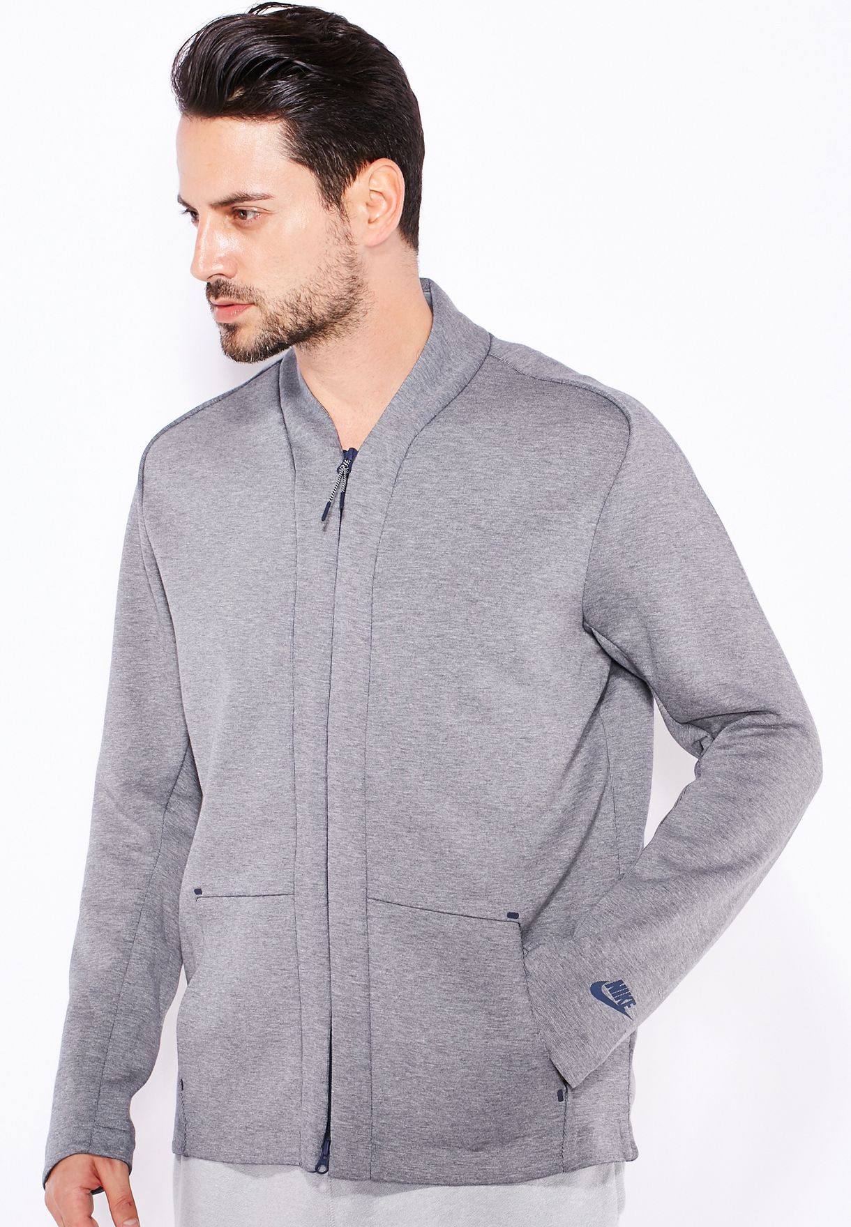 Buy Nike grey Tech Fleece Cardigan for Men in MENA, Worldwide