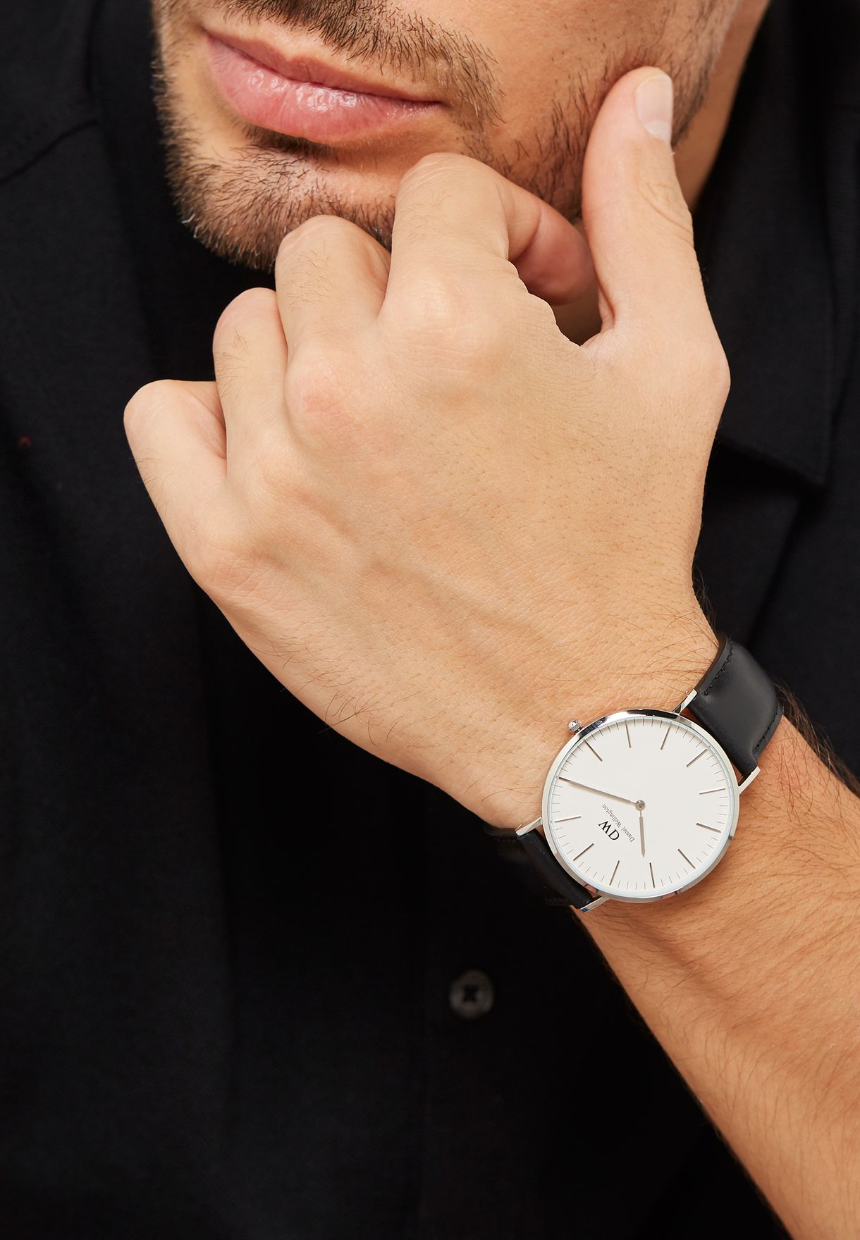Buy Daniel black Classic Silver White 40mm Watch for Men in Jeddah