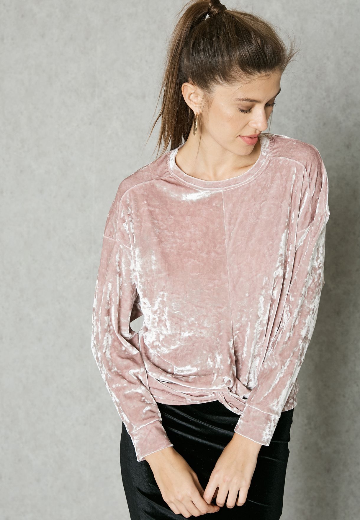 pink velvet sweatshirt