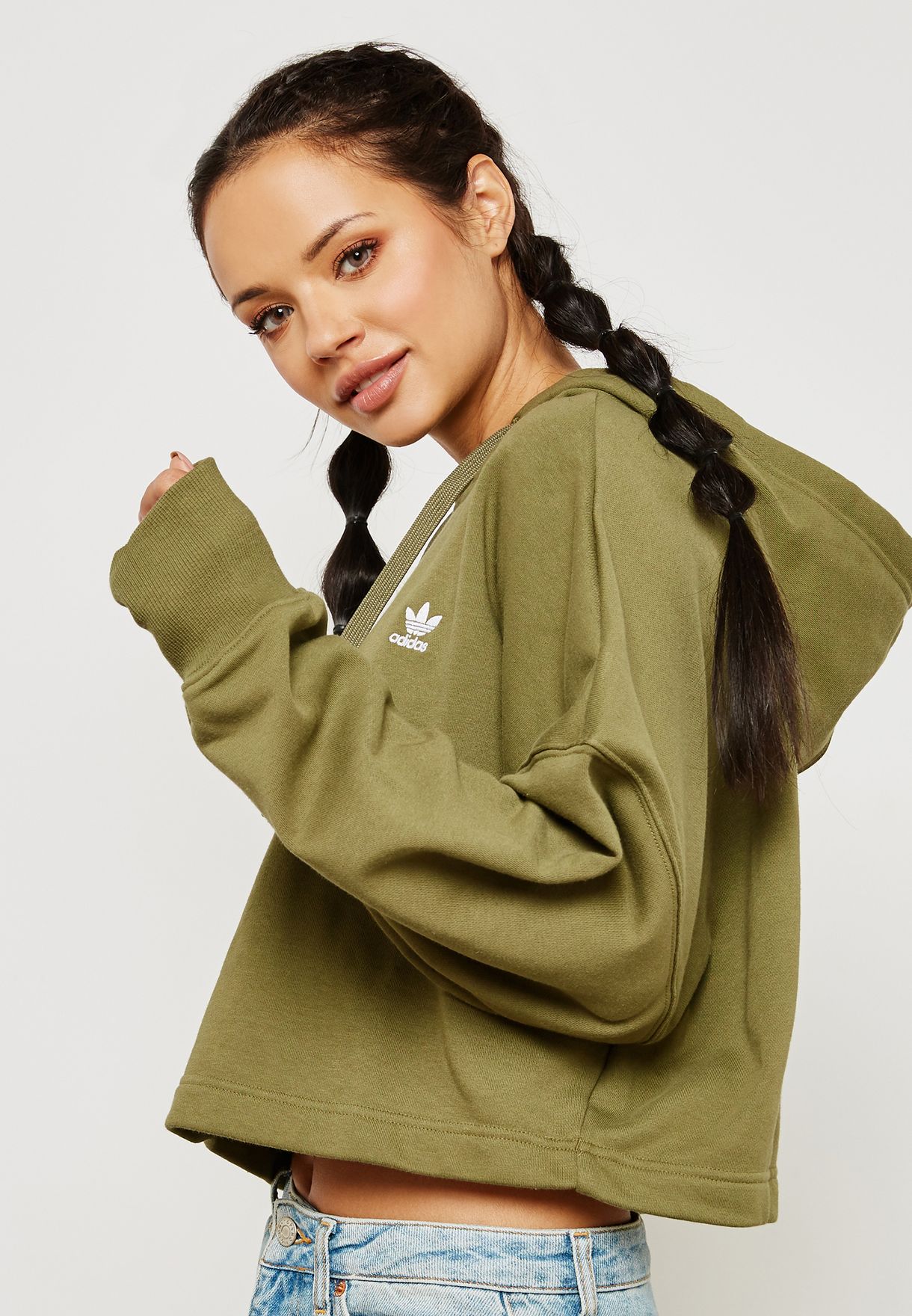 Buy adidas Originals green Styling Complement Cropped Hoodie for Women in  MENA, Worldwide | DH2760