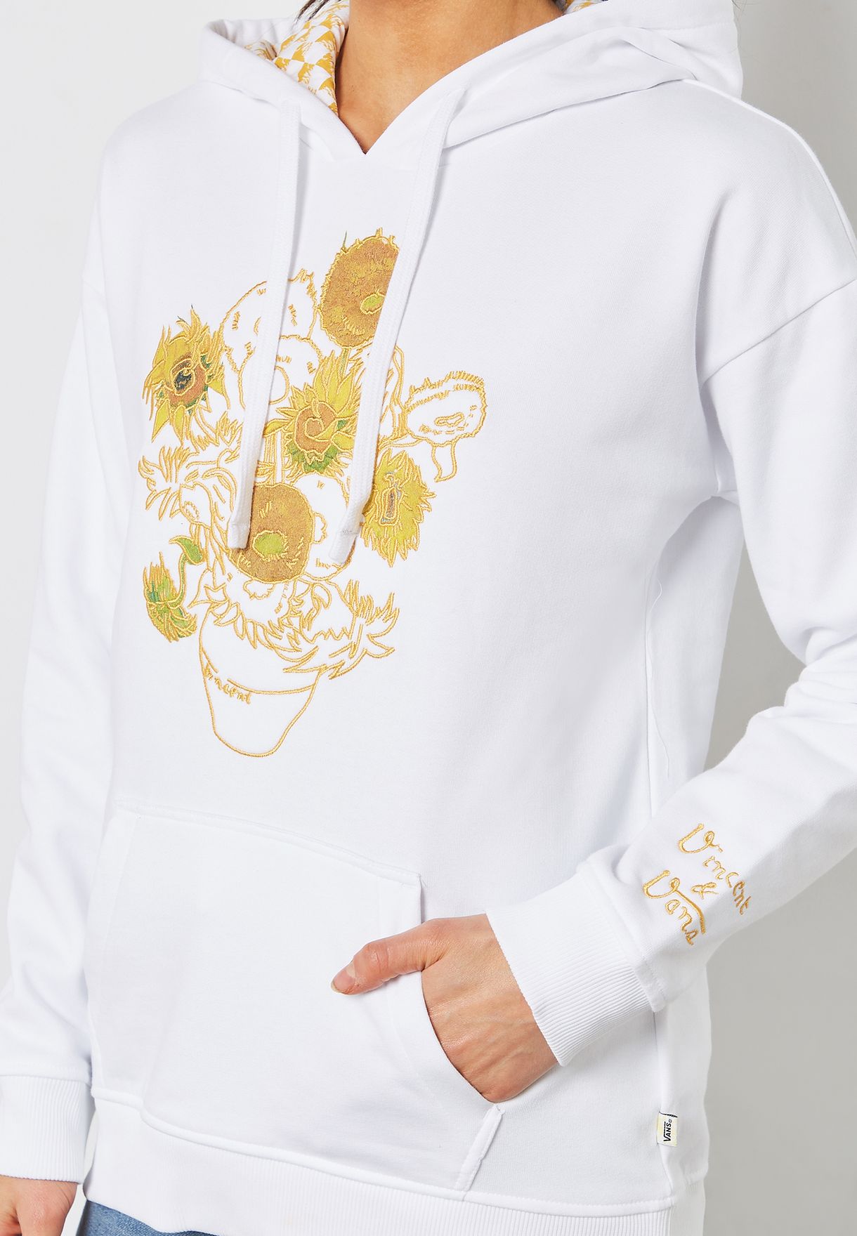 Buy white Gogh Sunflower Hoodie for Women in MENA, Worldwide