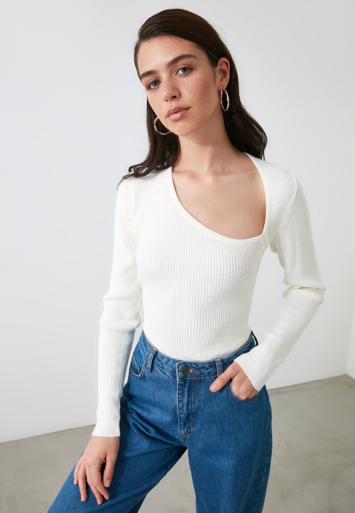 Buy Trendyol white Knitted Sweater for Women in MENA, Worldwide ...