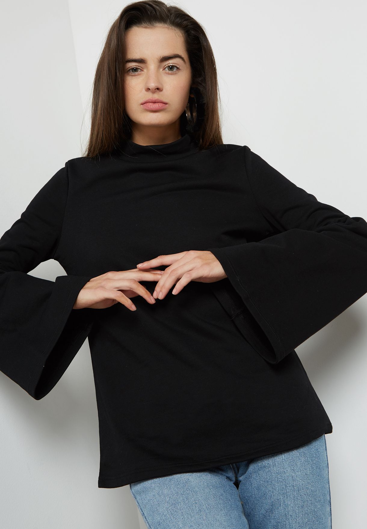 Buy Glamorous black Bell Sleeve Top for Women in Manama, Riffa