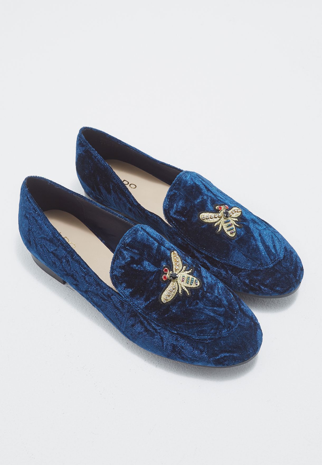 navy velvet loafers womens