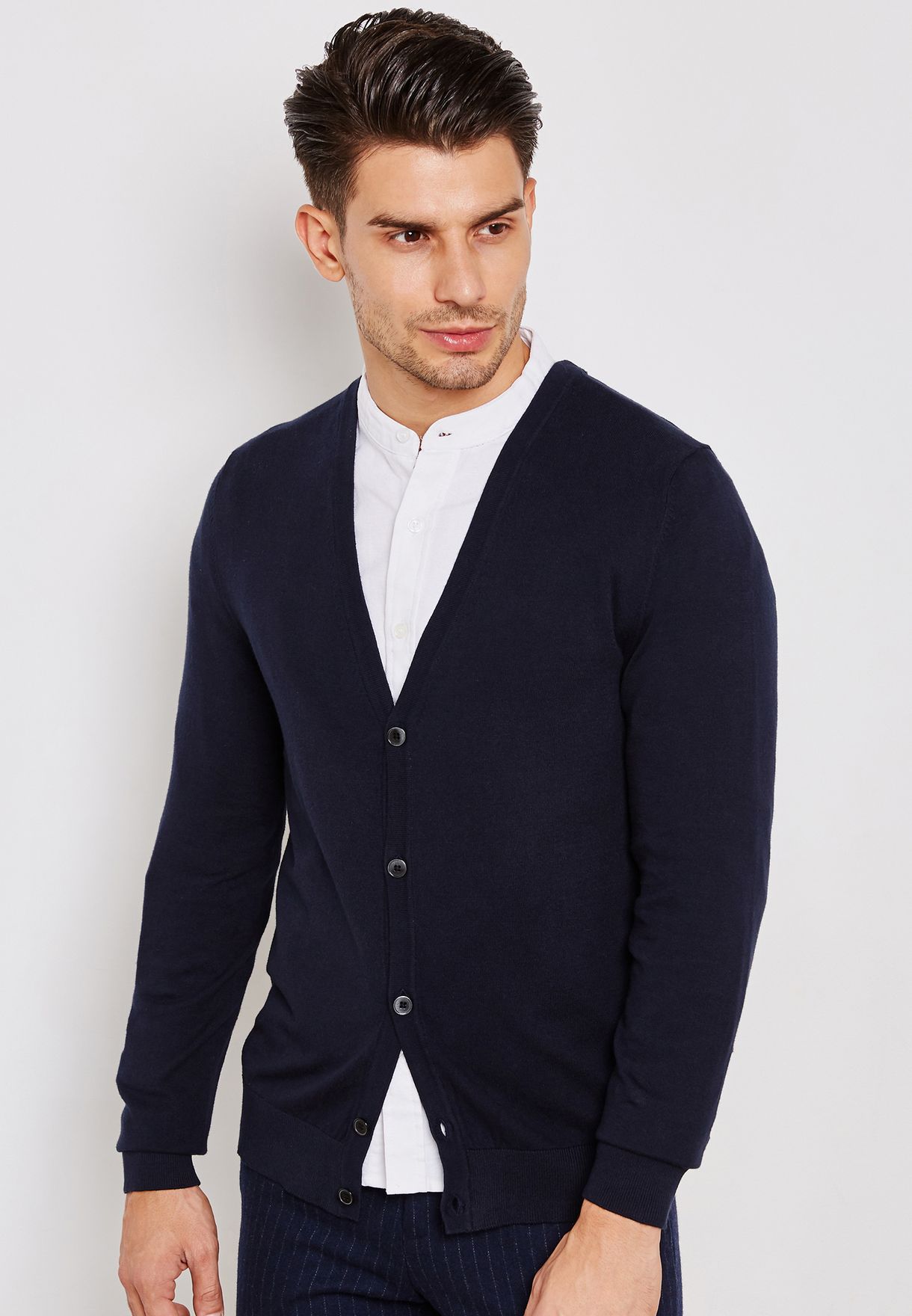 Buy Burton blue Fine Gauge Cardigan for Men in Dubai, Abu Dhabi