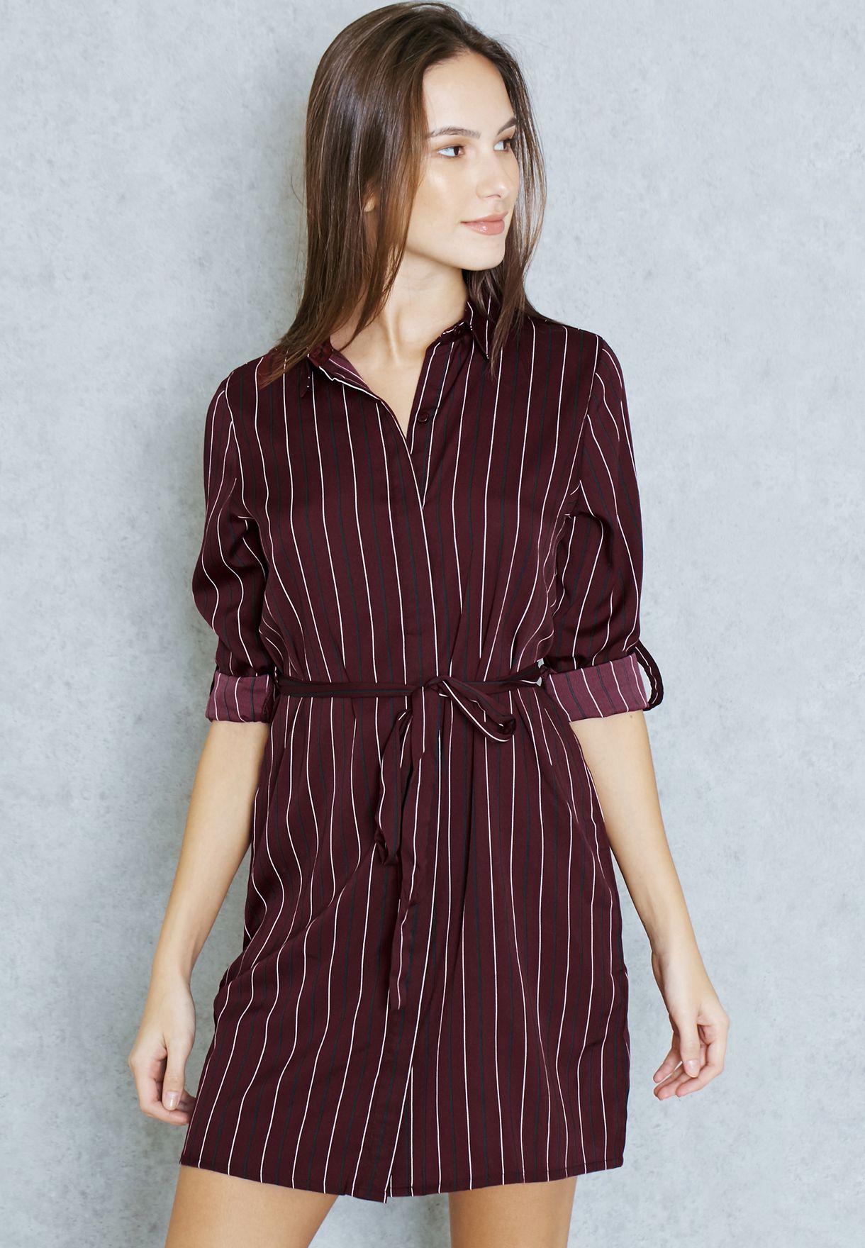 new look striped shirt dress