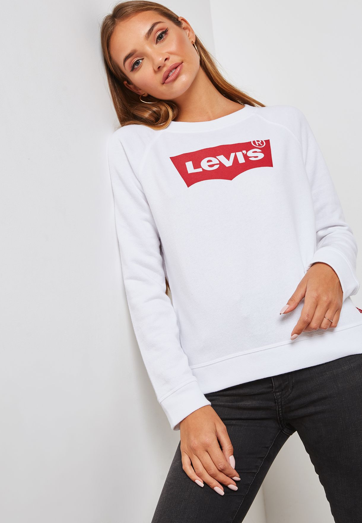 Buy Levis white Logo Sweatshirt for Women in MENA, Worldwide