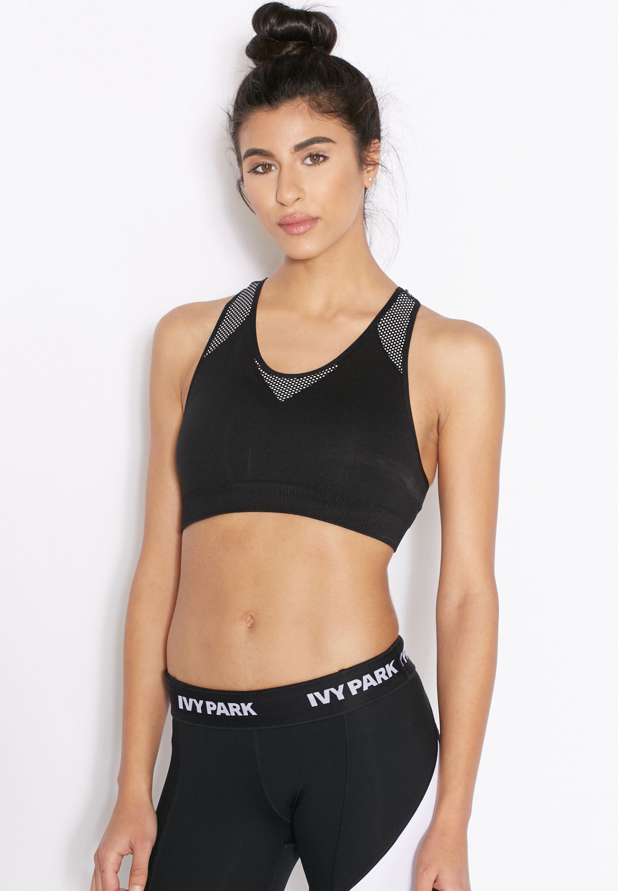 ivy park black sports bra